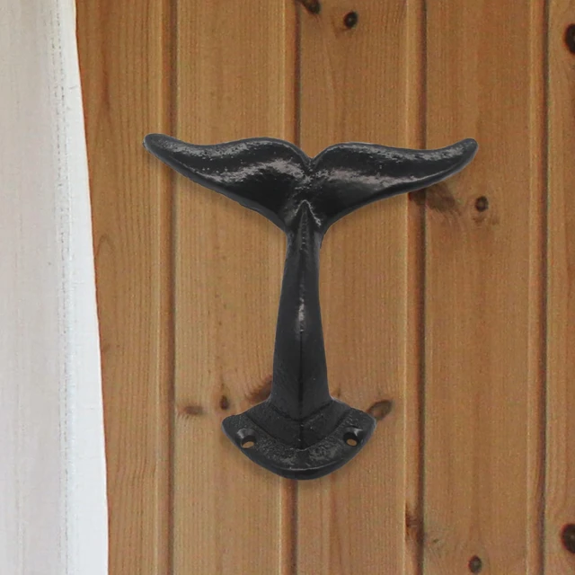 Whale Tail Wall Hooks Clothes Hook Decoration Cast Iron Whale Tail Hook for  Hanging Coats