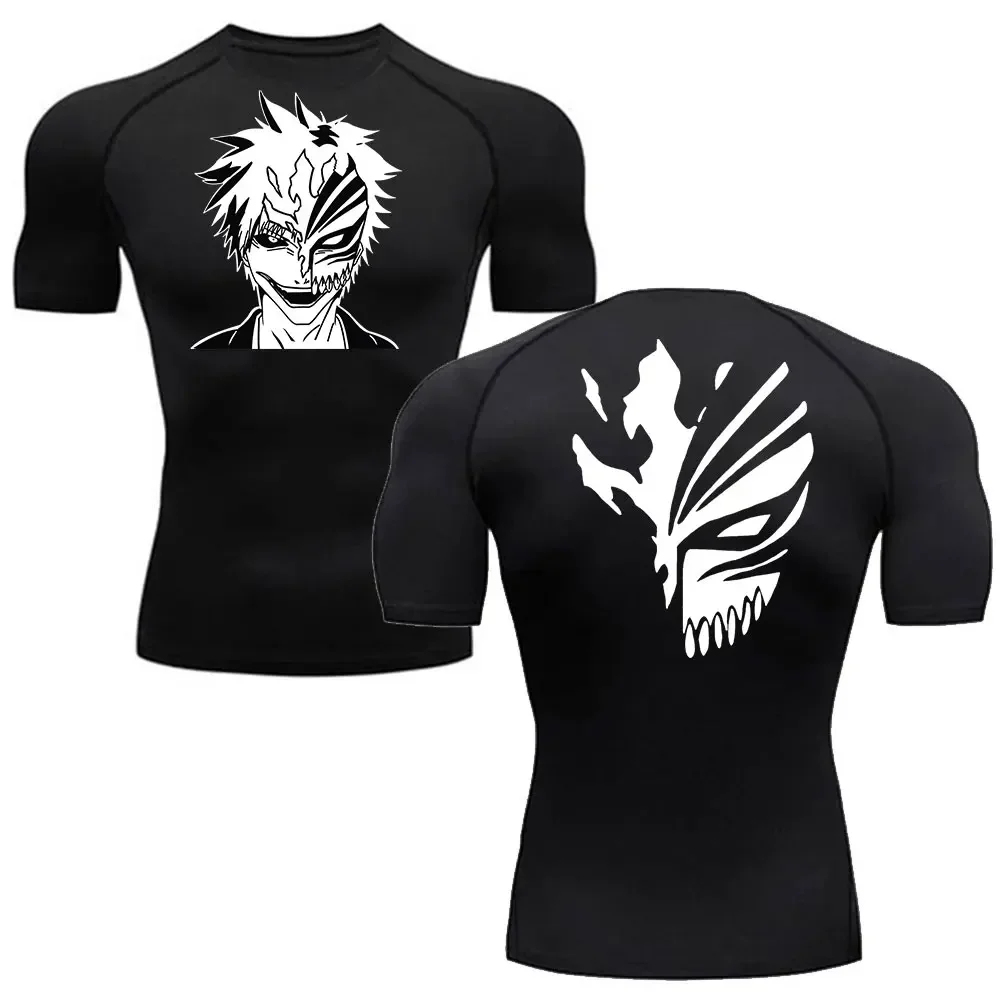 Compression Shirt Man Gym Anime Bleach T Shirt For Men New Trend Sport Men Fitness Tracksuit Boxing Jerseys Compression Shirt 4