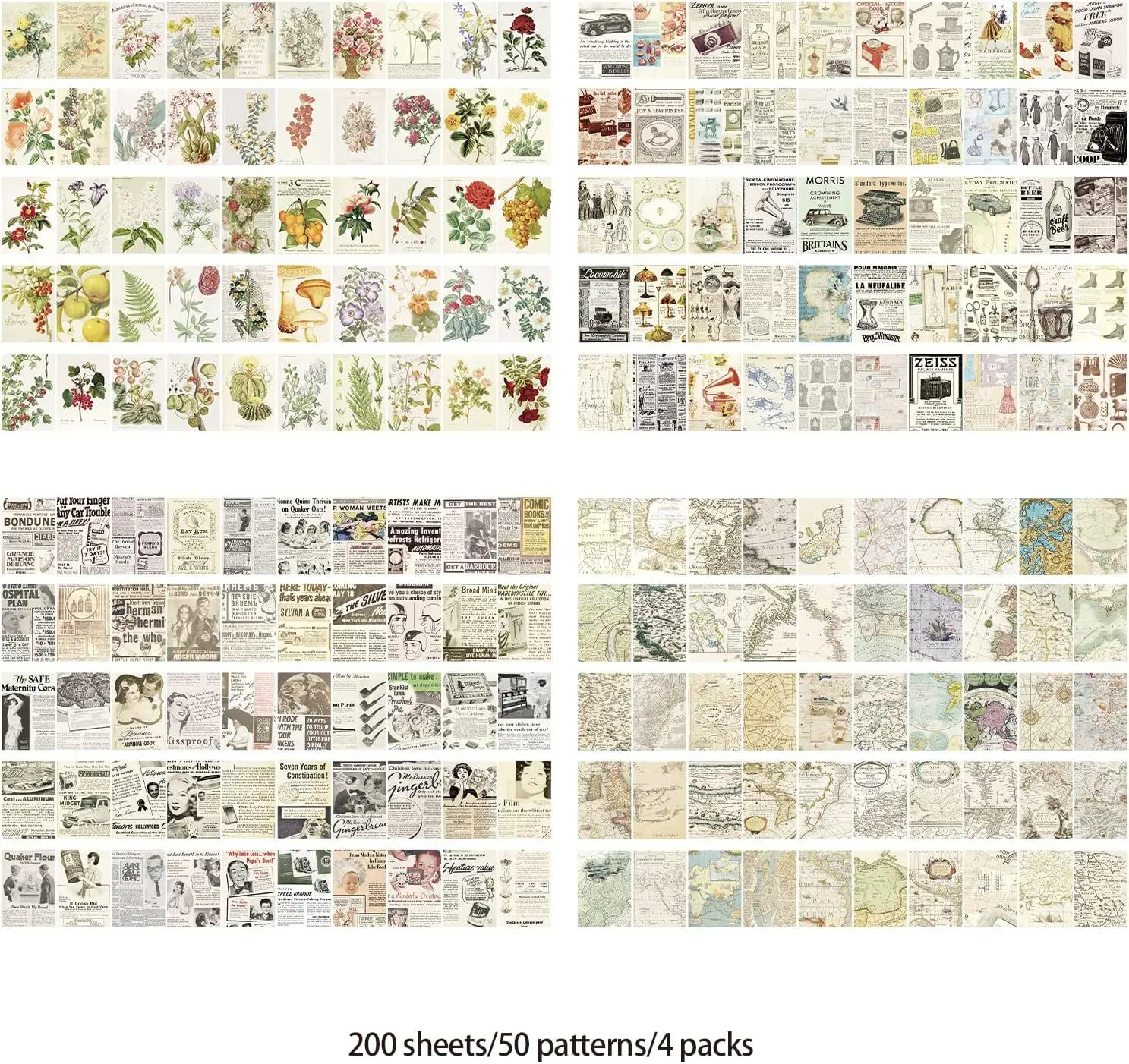 200 pcs/set Vintage Stickers book Creativity Decorative collage Scrapbooking material hand made DIY Scrapbooking accessories