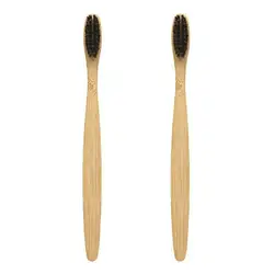 Eco - Friendly Bamboo Toothbrush Set: Sustainable Oral Care Solution (2pcs)
