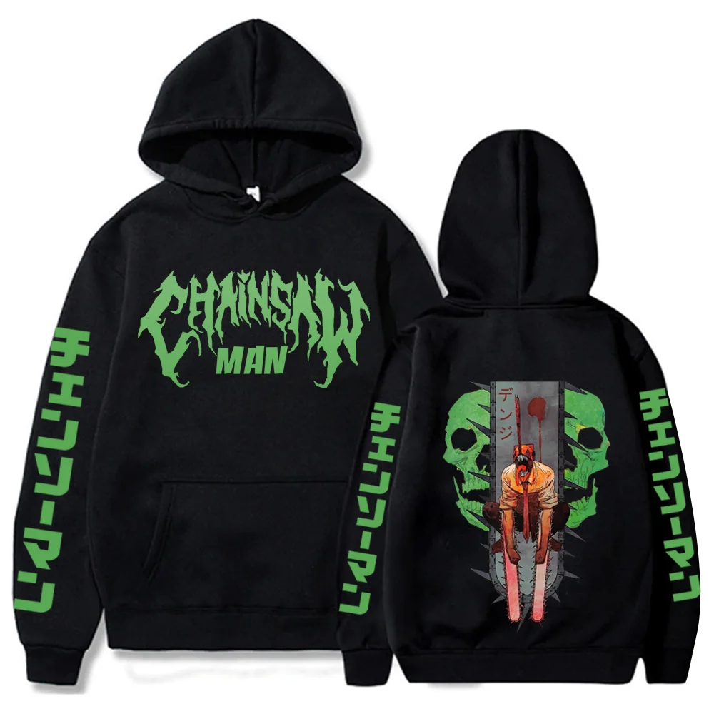 

Japan Anime Chainsaw Man Hoodies Gothic Cartoon Double-sided Print Oversized Streetwear Long Sleeve Sweatshirts Clothes Unisex