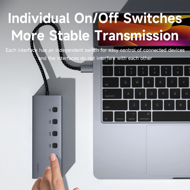 Hagibis-estação de Ancoragem Usb tipo c Interruptores Liga e Desliga Individuais 100w pd 4k Compatível com Hdmi Rj45 Portáteis Macbook Pro - Imagem 2