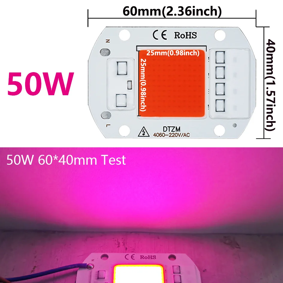LED-Pflanzenlampe Vollspektrum 5W 10W 20W 30W 50W COB LED-Chip 220V Kein Treiber erforderlich Phyto-Lampe für Zimmerpflanzen, Sämlingslampe – Detail 7