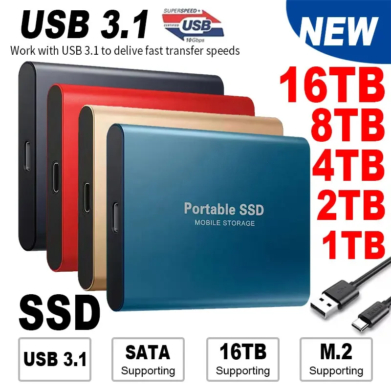 

Original High-speed 1TB SSD 2TB Portable External Solid State Hard Drive USB3.1 500GB Interface Mobile Hard Drive for Laptop