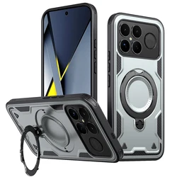 Premium Armor Shockproof Phone Case with 360° Rotating Magnetic Holder for Redmi K90 Pro Max (Gray)