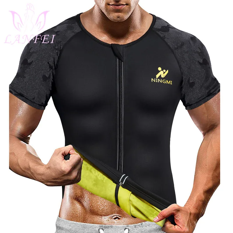 Lanfei Mannen Zweet Sauna Shirt Taille Trainer Hot Thermo Shapewear  Neopreen Mannelijke Afslanken Body Shaper Gewichtsverlies Rits Tank  Tops|Vormer| - AliExpress