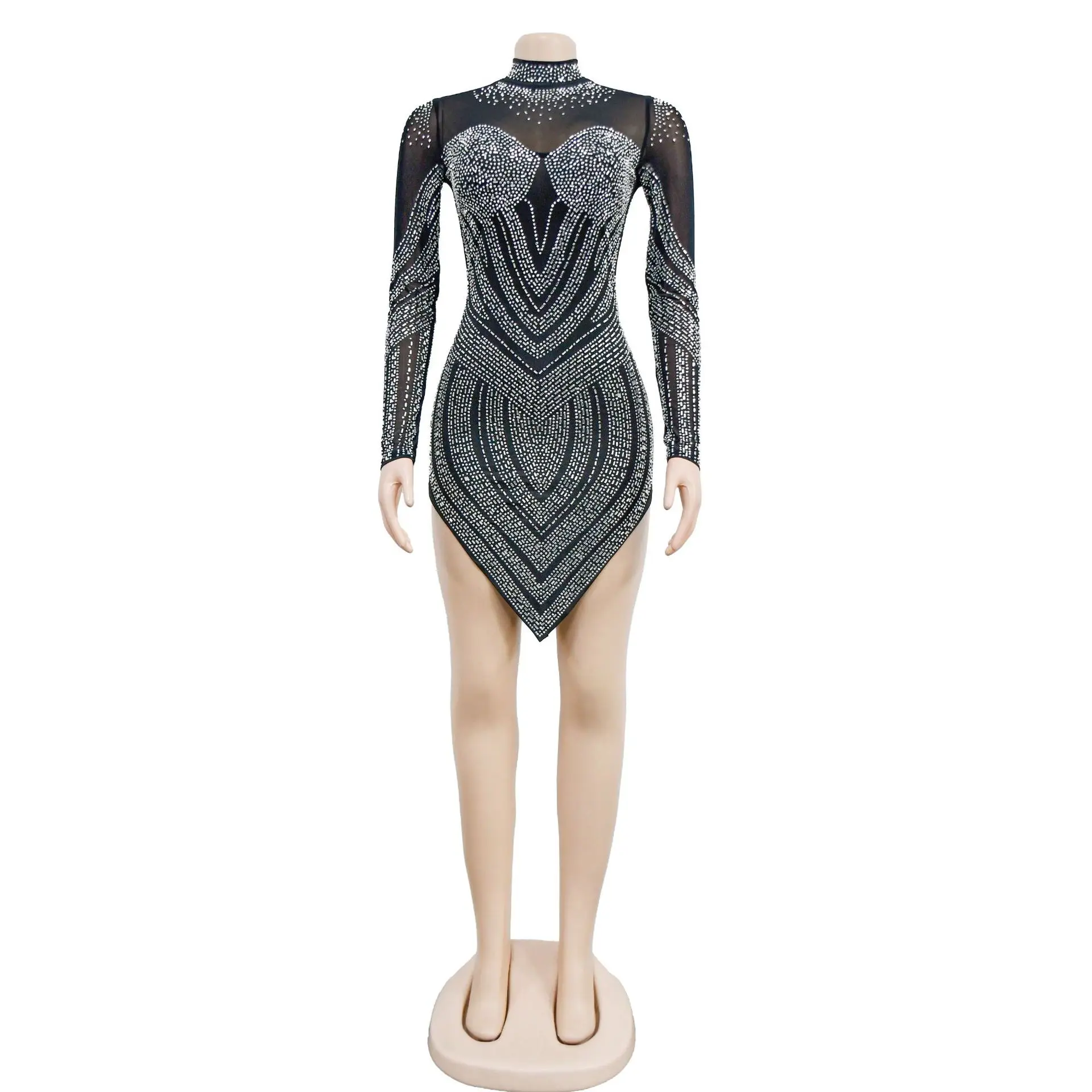

JAMERARY сексуальное прозрачное Сетчатое Тюлевое Бандажное облегающее Мини Короткое женское платье с блестками