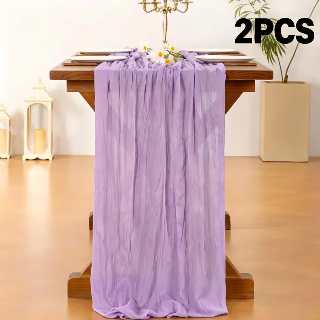 Lavender Cheesecloth Table Runner for Boho and Rustic Events