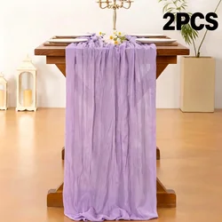 Lavender Cheesecloth Table Runner for Boho and Rustic Events (2PC Light Purple)