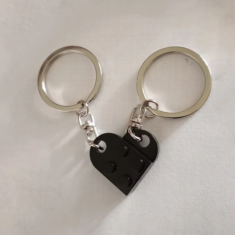 Valentin Egynapi út ajándékok Tetőcserép Összetartozó Összepárosít Szív Színes keychain számára Fiú The Best Damn Thing cucc Összeegyeztethető vel LEGO ajándékok