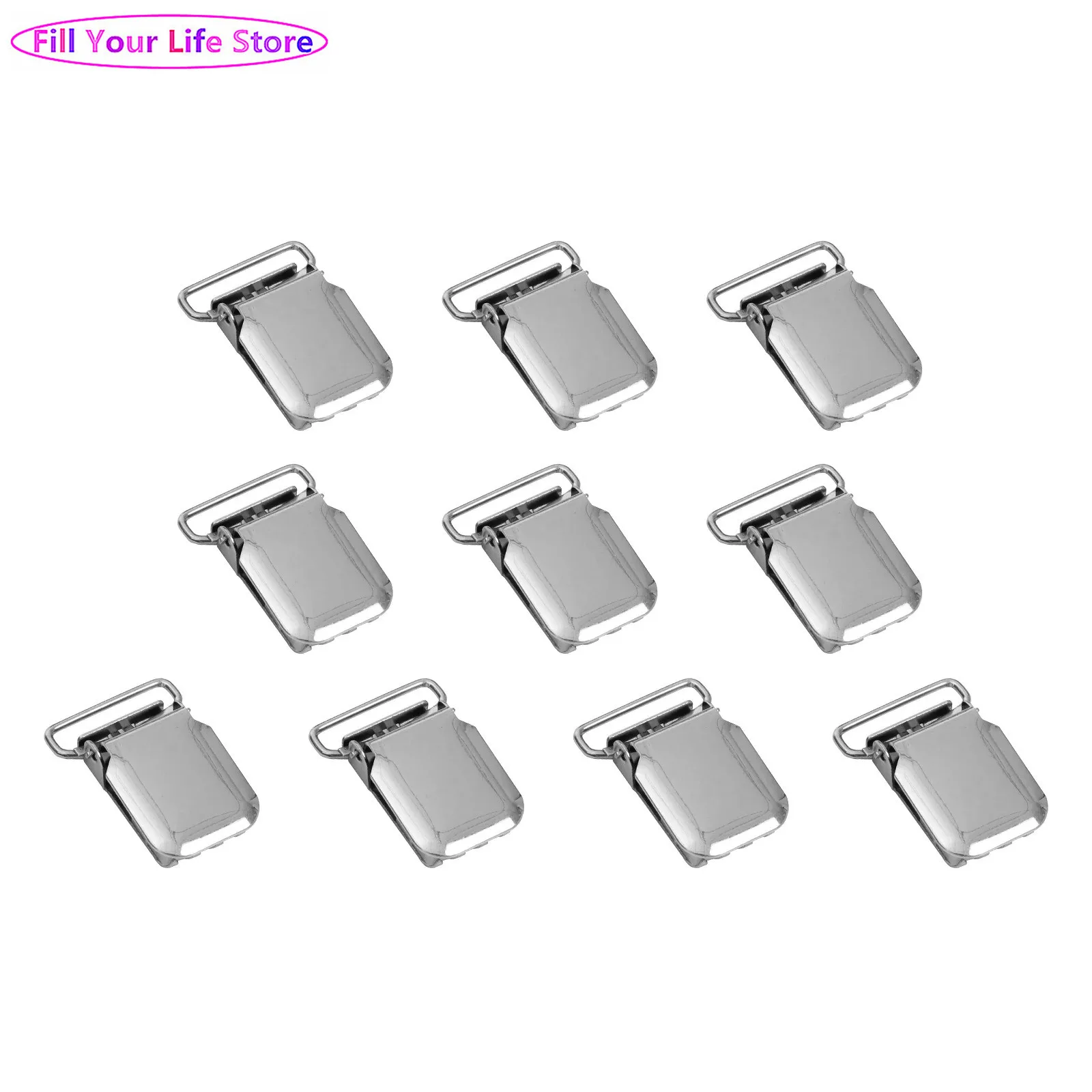 

10Pcs Iron Metal Suspender Straps Duckbill Clips Skidproof Rubber Cases Duck-mouth Clips Replacement Accessories