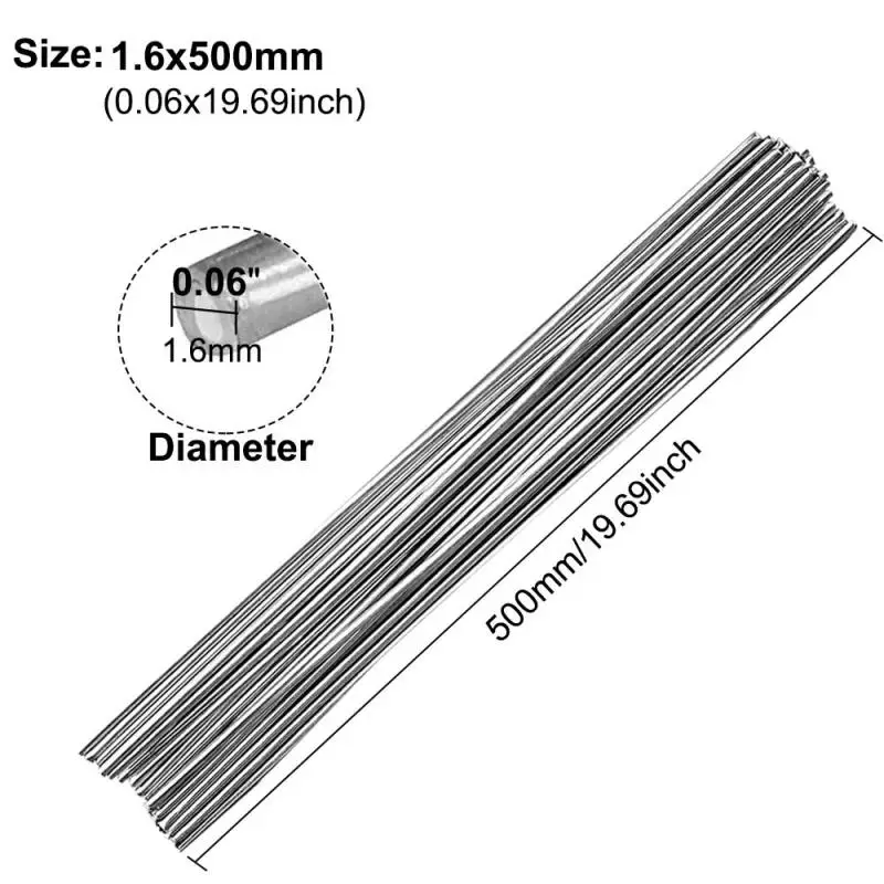 250/330/500mm Low Temperature Aluminum Welding Rods Easy Melt Flux Cored Welding Electrodes Wire for Aluminum