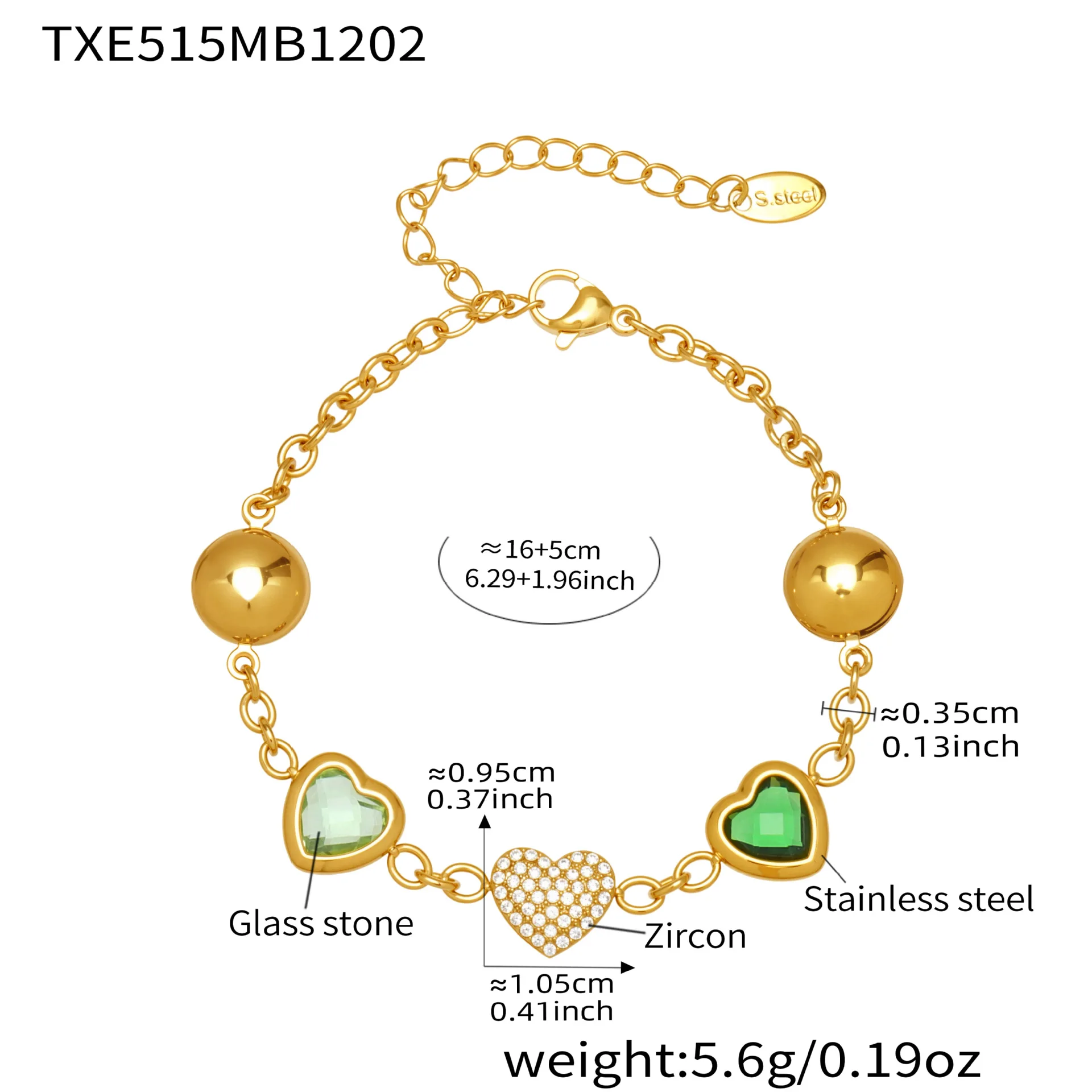Amaiyllis Mehrere Stile Tropfenförmige Harz Patchwork Halsketten Armbänder Nische Zirkon Herz Facettiertes GlasarmbandSchmuck – Detail 6