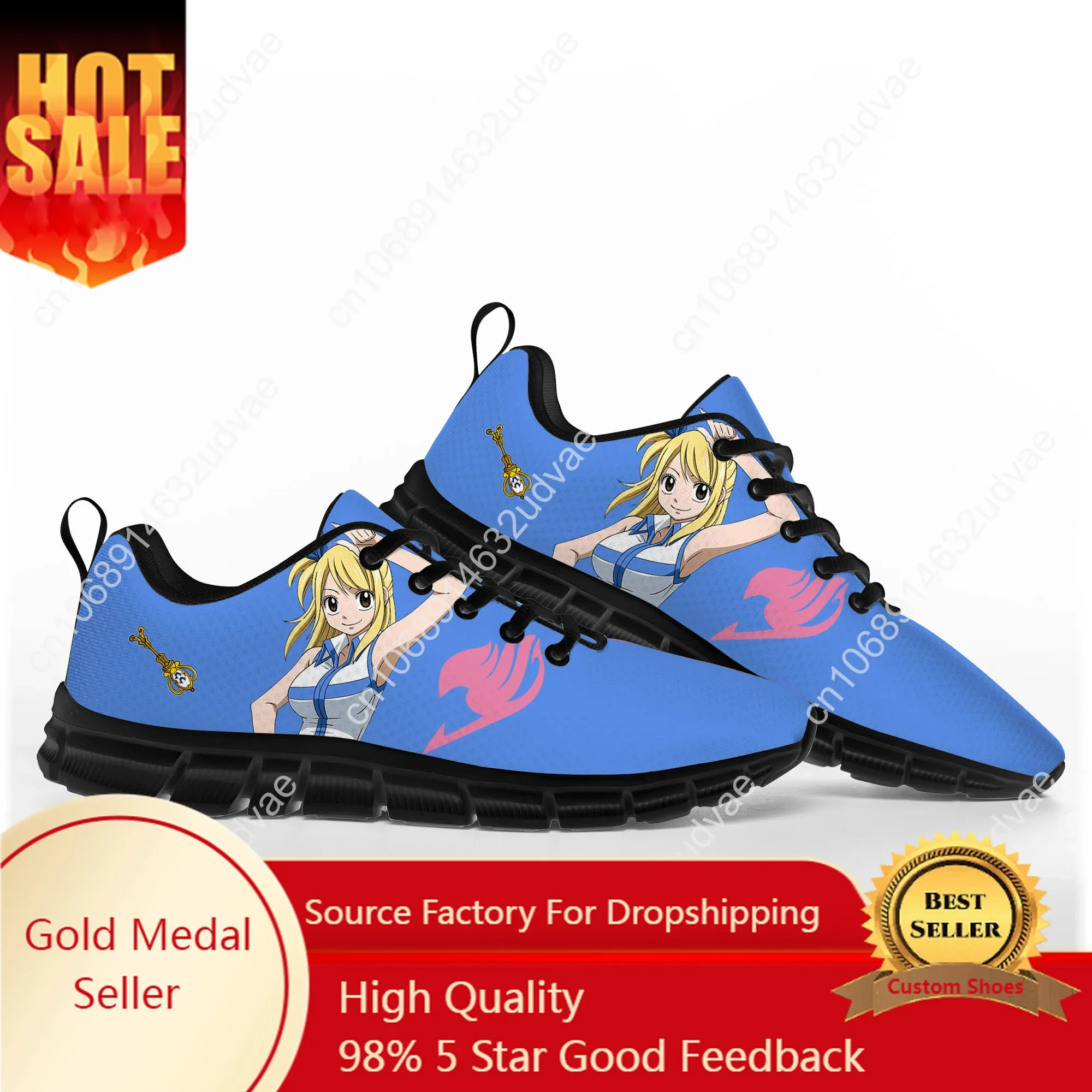 

Lucy Heartfilia Anime Fairy Tail Sports Shoes Mens Womens Teenager Kids Children Black Sneakers Custom High Quality Couple Shoe