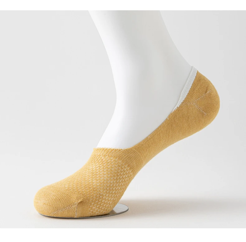 Womens Breathable Mesh Boat Socks - 5 Pairs Invisible Low Cut Anti-Slip Summer Socks