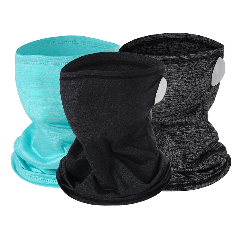 UV Protection Summer Breathable Reusable Bandanas Ice Silk Cooling Cycling Mask With Ear Loop