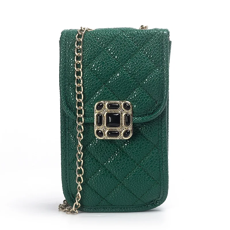 Mobile Phone Bag Female Korean Version of Fashion Multifunctional Cross-body Shoulder Bag Lock Embroidery Simple Chain Bag