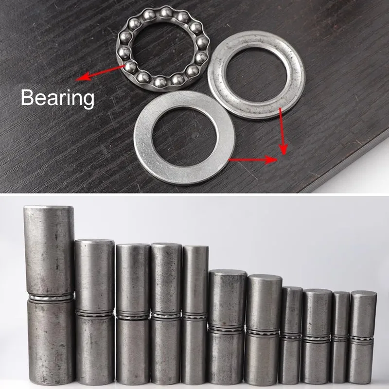 Stainless Steel Hinges Door Hinges Welded Door Shaft Cabinet Hinge with Bearing Cylindrical Door Shaft Iron Hinge Detachable Removable for Anti-door Secret