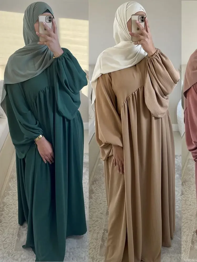 

16 Colors Ramadan Eid Mubarak Prayer Clothes Kaftan African Dresses Women Abaya Dubai Arabic Turkey Islam Muslim Maxi Dress Robe