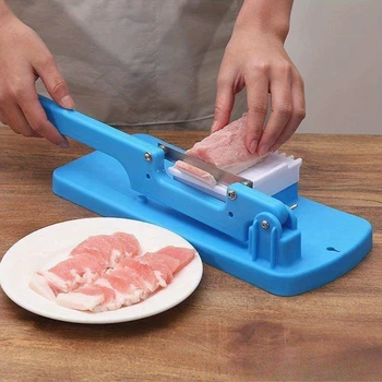 1Pc Multifunctional Food Slicer, Detachable Assembly, Stainless Steel Blades,Bolts and Spacers, for Cutting Frozen Meat,Potatoes