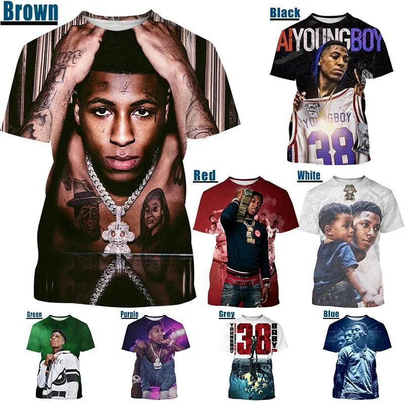 Estate New Youngboy Never Broke Again 3D Printed T Shirt Uomo Donna Girocollo Moda Casual T Shirt Hip Hop Harajuku Top