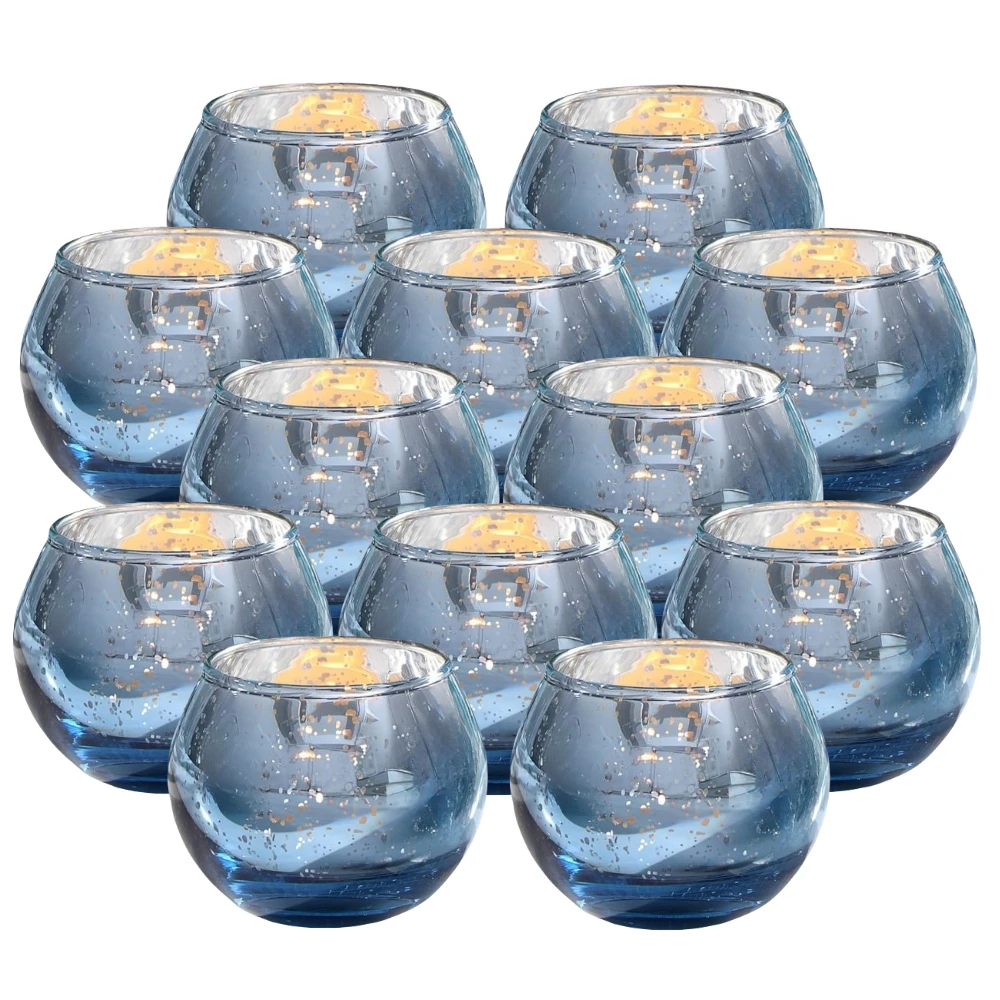 6/12Pcs Mercury Votive Glass Candle Holders Tea Lights Candlestick Home Decor Wedding Birthday Party Table Centerpieces