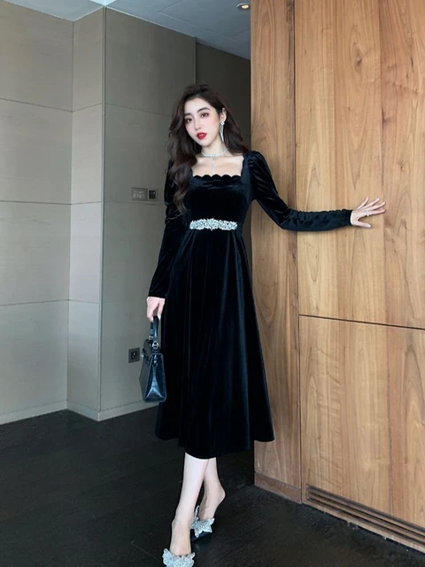 black velvet dress