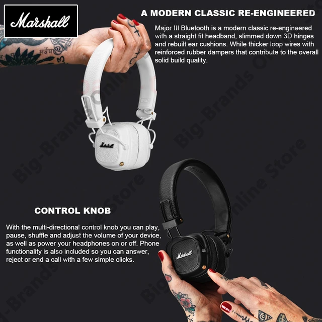 Marshall Major III Cuffie Bluetooth, Nere