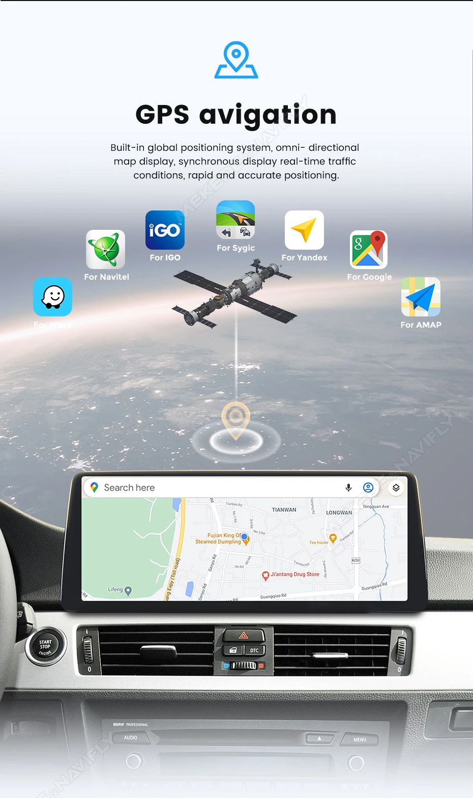 MEKEDE Wireless CarPlay Android Auto Autoradio Multimedia Player QLED-Bildschirm für BMW 5er F10 F11 2012-2017 CIC NBT Dual BT – Detail 23