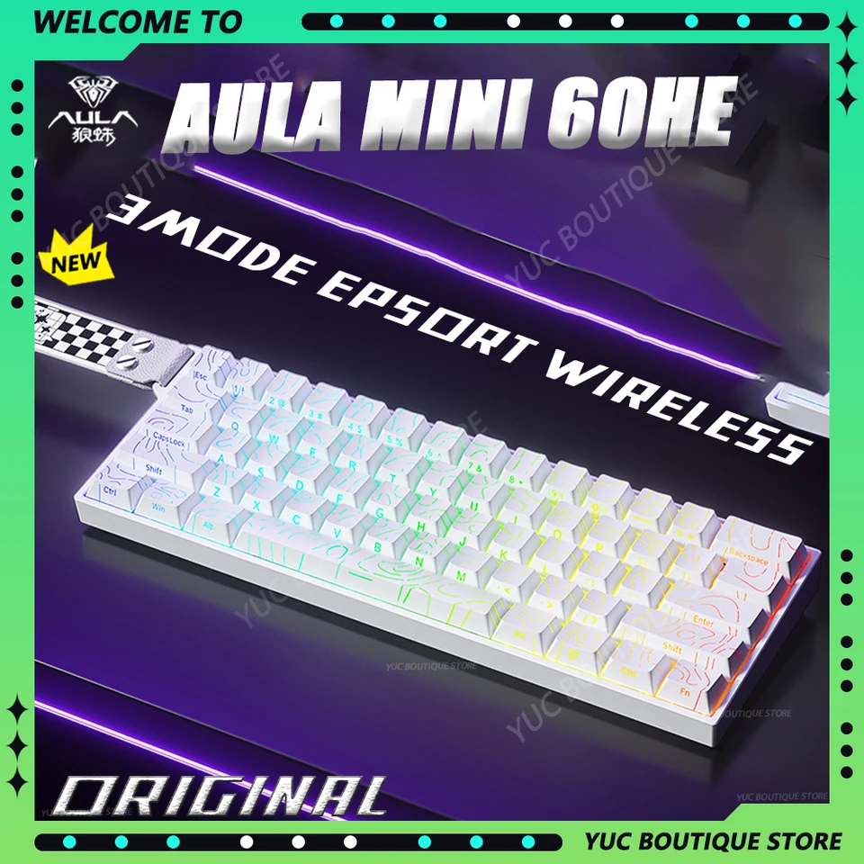 新しい AULA MINI60 HE ワイヤレス Bluetooth 3 モード磁気軸