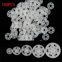100Pcs Transparent  ABS Plastic Invisible Snap Fasteners Press Button DIY Handmade Crafts  Round Flatback Stud Sewing Accessory 1