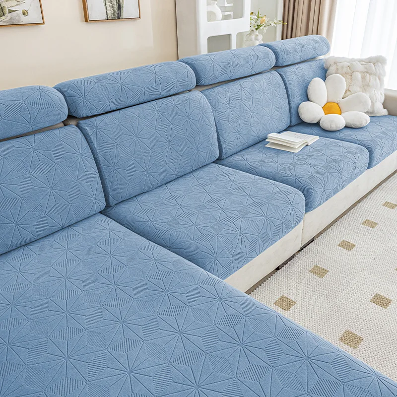 Plush Elastic Fabric Sofa Cover Universal Jacquard Living Room Sofa Cushion Cover Cloth Anti Cat Scratch Non-Slip Full Package 4