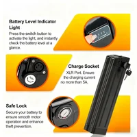 Batterie Li-Ion Silver Fish 11Ah 15Ah 17Ah 20Ah 24V/36V/48V avec chargeur 2A, pour moteur Bafang Silverfish 250W-1000W 4