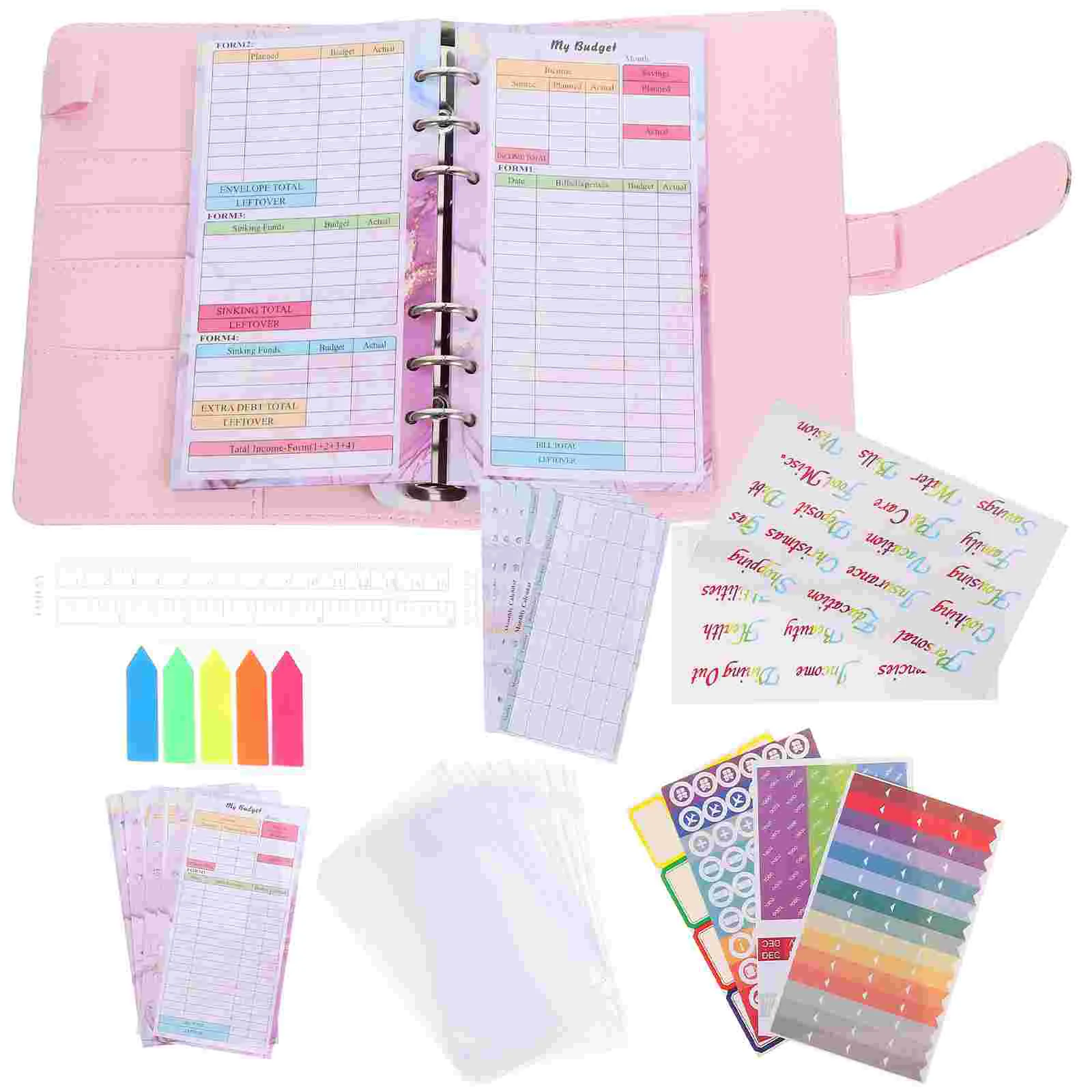 

Credit Card Storage Budget Notebook Can Move Briefcases Notepad Plastic Money Planning Binder with Cash Envelopes Family Gifts