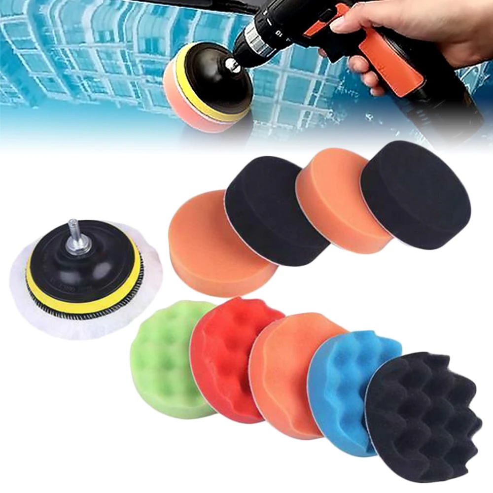 3 Inch Sponge Polisher Waxing Pads ing Cleaning Set for Polish er Drill Wheel Car Polishing Removes Scratches Kit