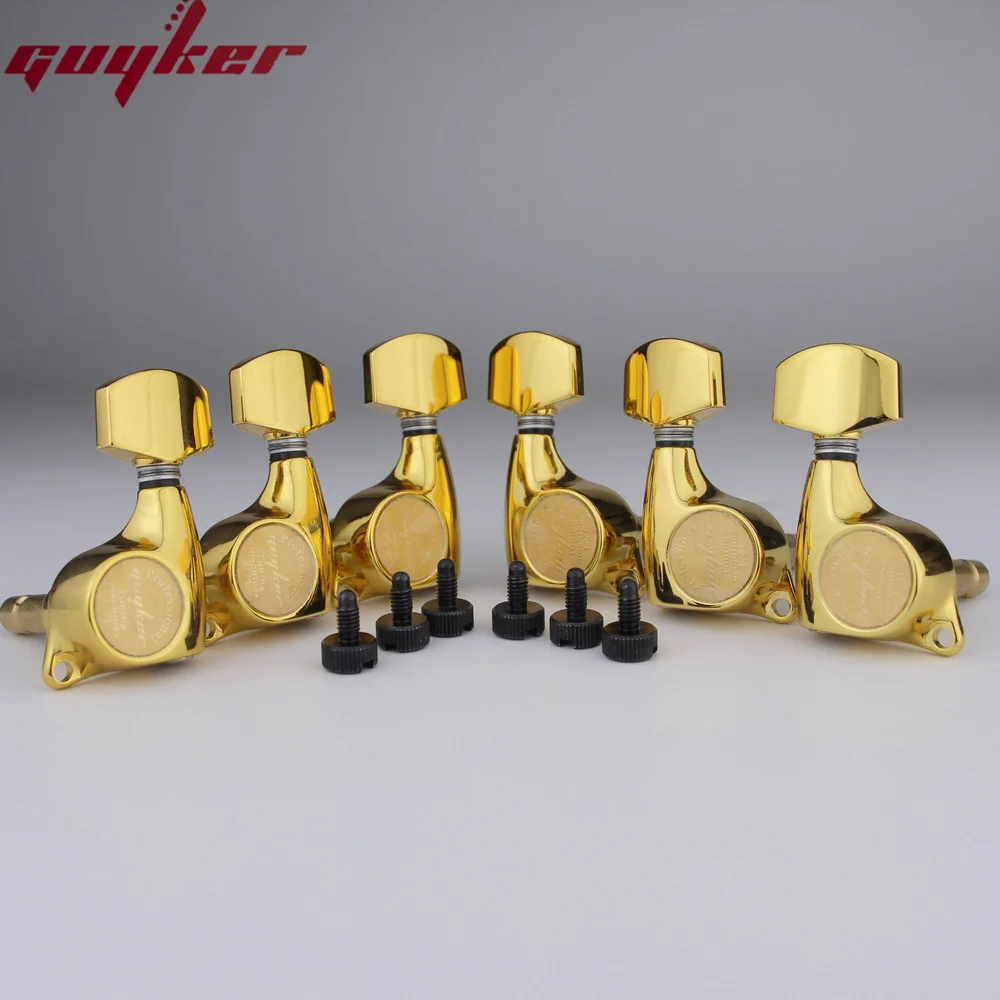 GUYKER Gold Guitar Front Locking Tuners Machine Heads 3R3L Gear ratio 1