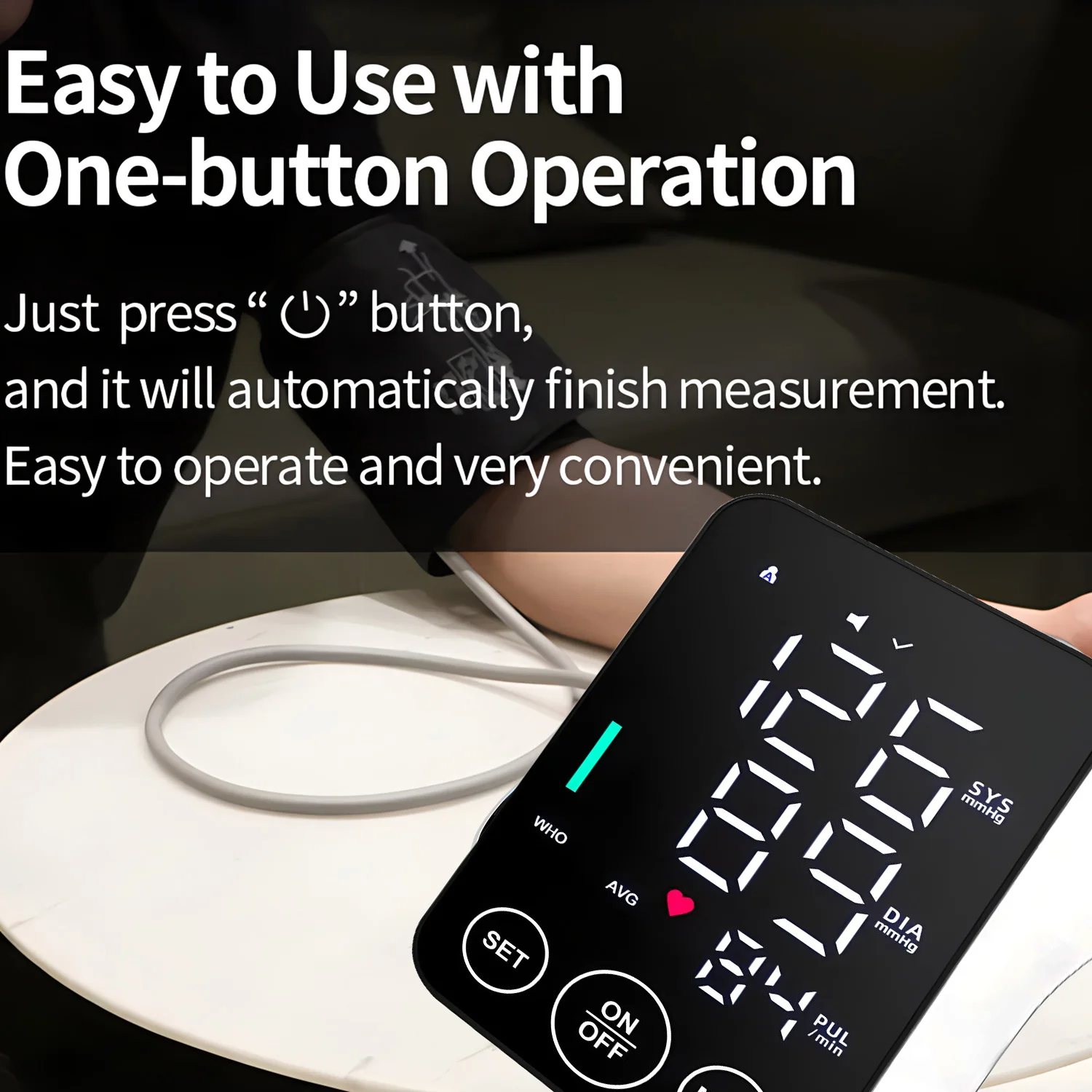 Upper Arm Digital Blood Pressure Monitor BP LED Tonometer Tensiometer Heart Rate Monitor 32 Cuff Sphygmomanometer