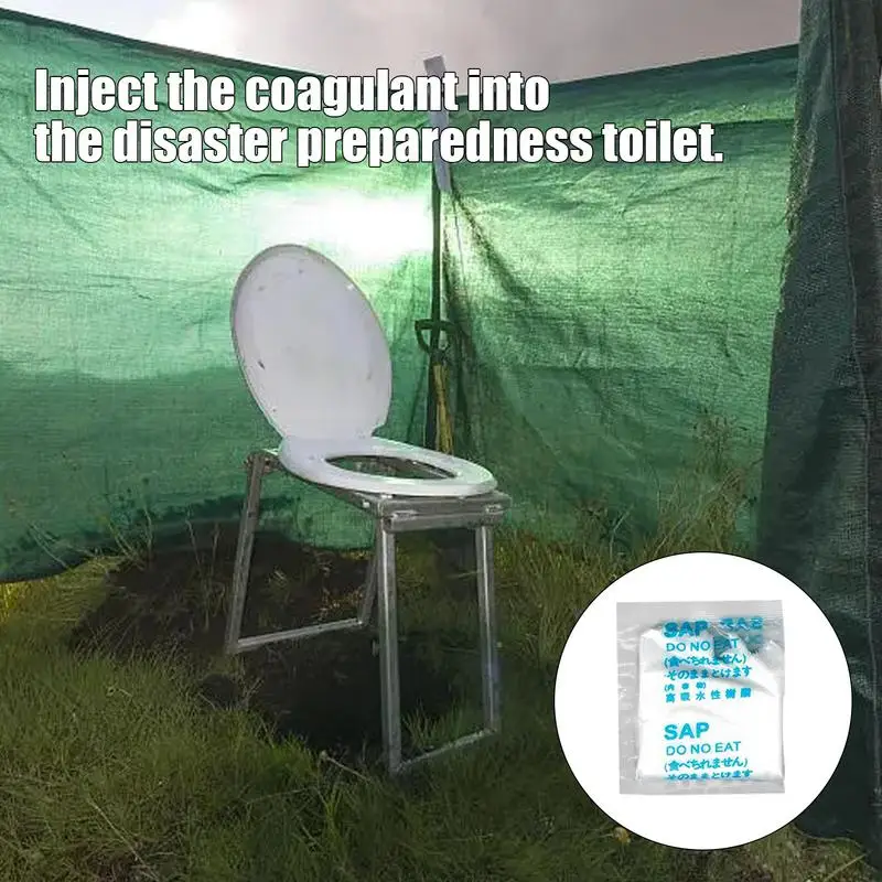Camping Toilet Chemicals Portable Toilet 50Pcs Liquid Waste Gelling Deodorizing Powder for Outdoor Camping Hiking