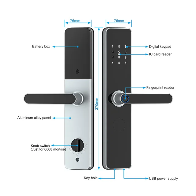 New TTlock WiFi Remote Unlock Keyless Security Electronic Fingerprint Digital Smart Locks for Apartments Office 4