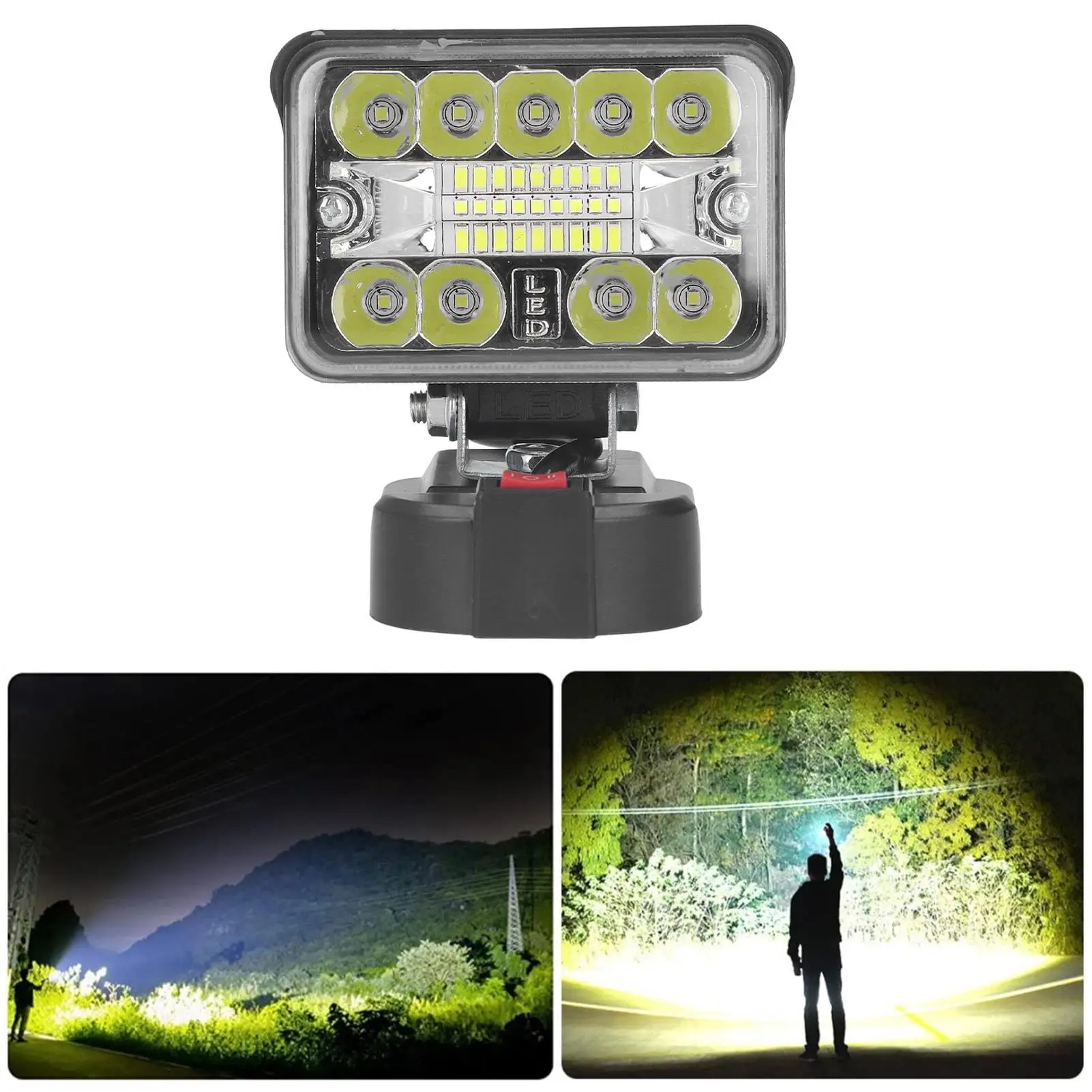 3in LED Work Light Cordless with Stand for Emergency for outdoor Lighting 54W 2800LM 6500K