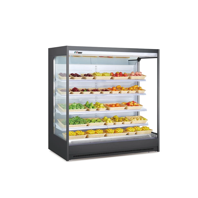Commercial Display Air Curtain Cabinet Fresh Food Showcase Supermarket Fridge Refrigeration
