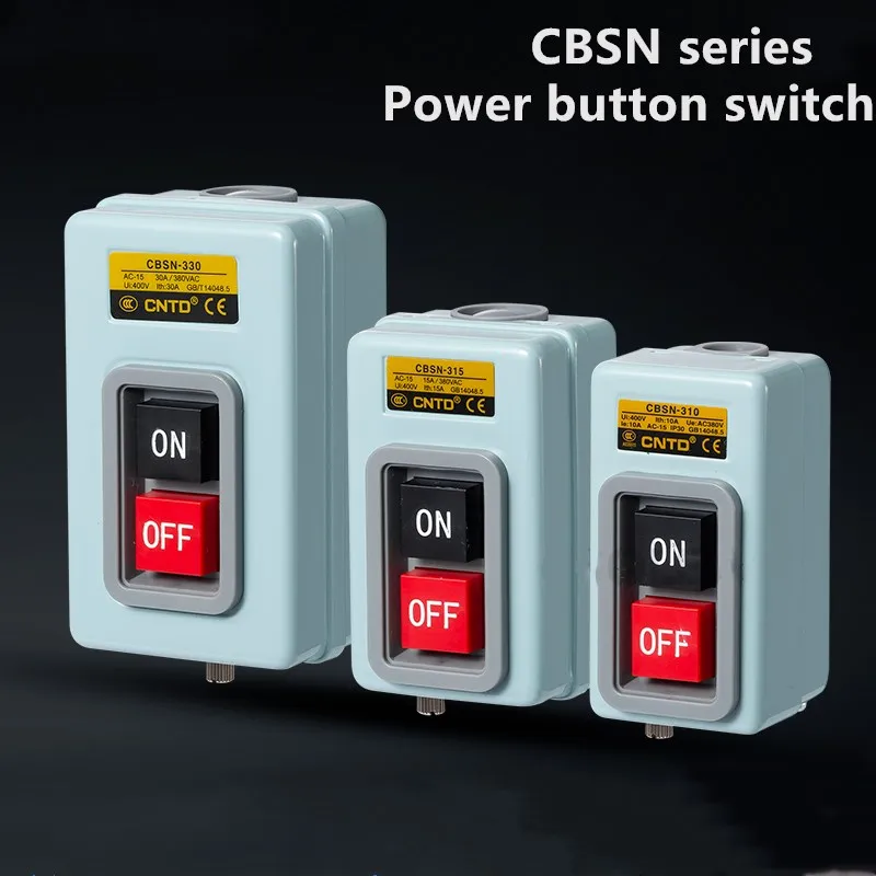 Push Button Switch 3 Phase Push Button Power Switch - AC 380V 15A 3P 2 ...