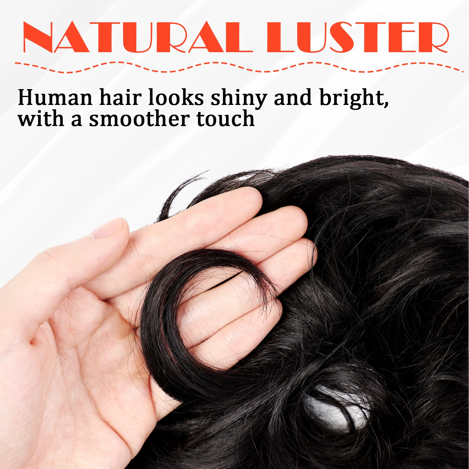 Black Human Hair Messy Hair Bun Curly Chignon Extensions With Rubber Band 100% Human Messy Bun Piece for Women