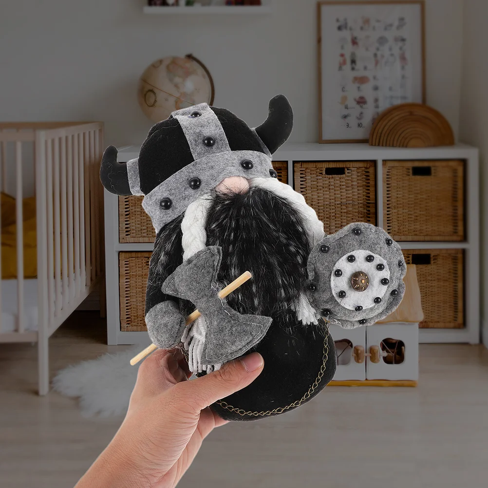 Tomte Nano Ornament Gladiator Shield Horns Decorativo (Cavaliere Vichingo)