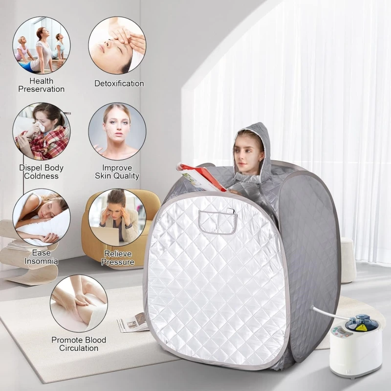 Portable Steam Sauna for Home Personal Full Body Spa for Relaxation Spa Tent with Hat Leg Spa Design 2L 900W Steam Generator 5