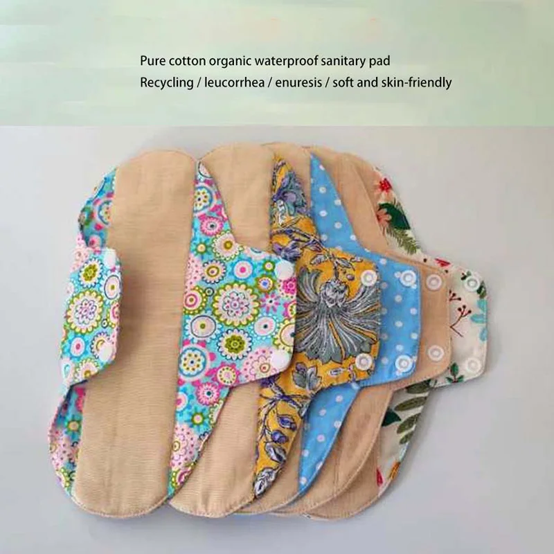 2 Pcs/Set Menstrual Pads Breathable Women Feminine Panty Liner Sanitary Napkin Pad Reusable Washable Cloth