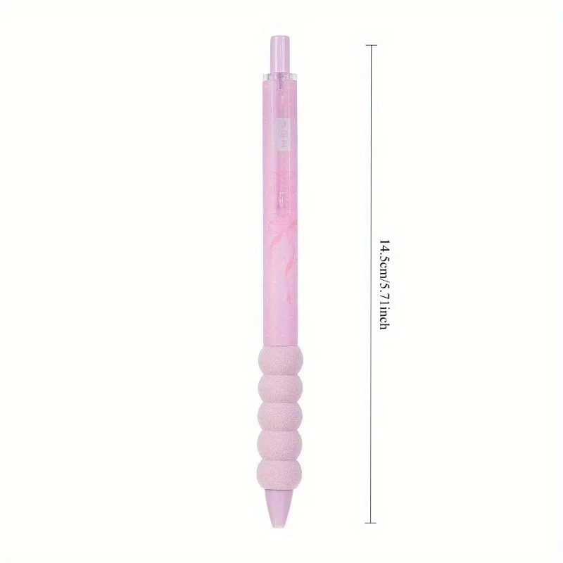 Set of 4 Kawaii Bowknot Retractable Gel Pens - Black Ink, 0.5mm, Smooth Writing Office & School Stationery Supplies
