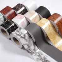 10 M/ม้วนตกแต่งบ้าน Windowsill เอว Line วอลล์เปเปอร์กรอบประตู Marble Grain Wall Border สติกเกอร์ PVC Self - กาว Waveguide Line 1