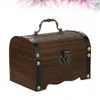 Wooden Treasure Box Piggy Bank Storage Containers Money Saving Antique Design Vintage Chest Handmade Kids Gift Home Storage 6