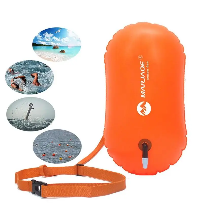 Swimming pool Buoy Tow Floats Inflatable Life Saving Swim Buoy PVC Inflated Air Drying Bag Drift Bag pool accessory Open Water 2